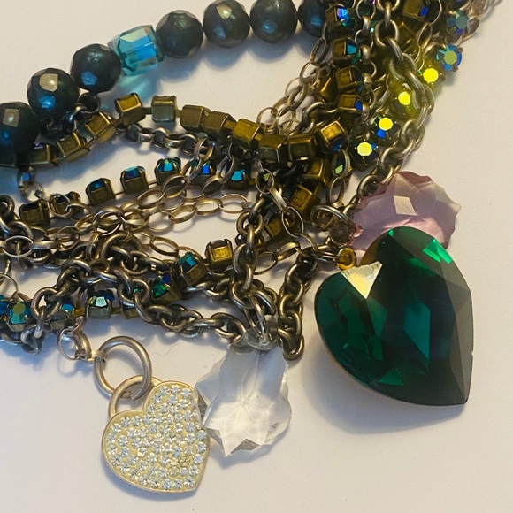 FNA Sterling Silver Multi Strand Crystal Necklace - Picture 5 of 13